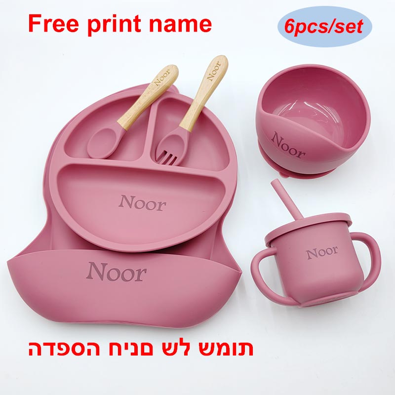 Baby Food Menu - 6 pezzi di stoviglie in silicone