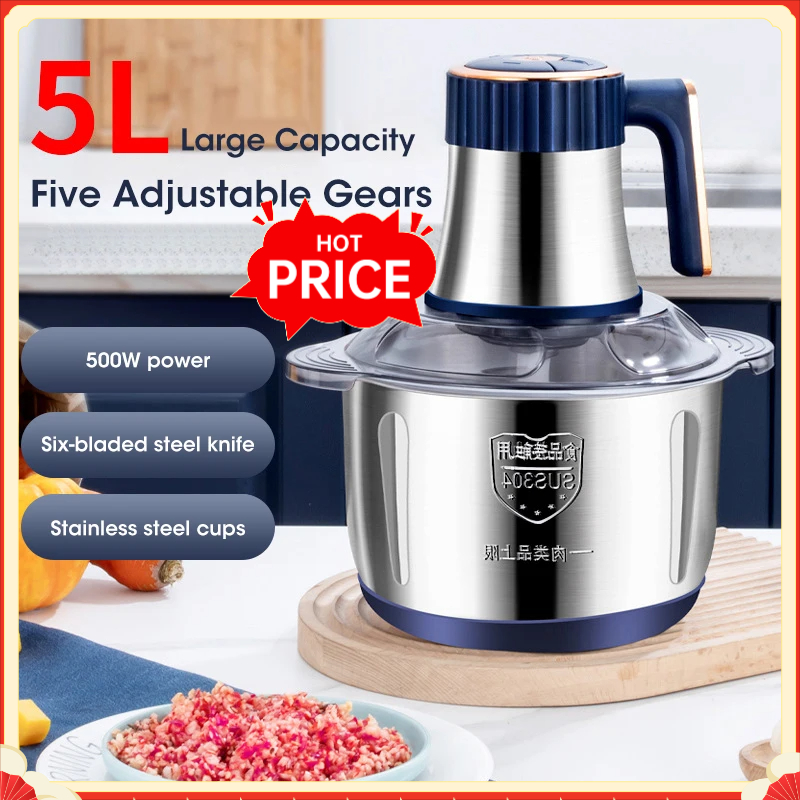 Baby Food Grinder - Tritacarne Elettrico da 5L in Acciaio
