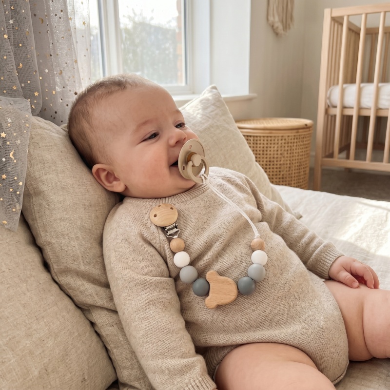 Baby Food Teether - Mittsboy Portaciuccio Personalizzato con Nome, Clip