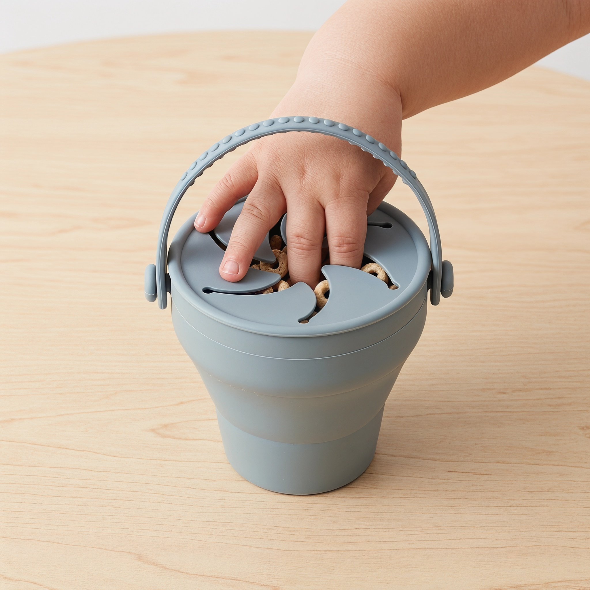 Snack Cup Toddler - Contenitore per Snack in Silicone Pieghevole,