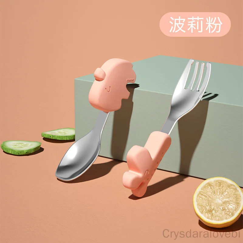 Baby Food Japan - 1 setElefante Set forchetta cucchiaio corto