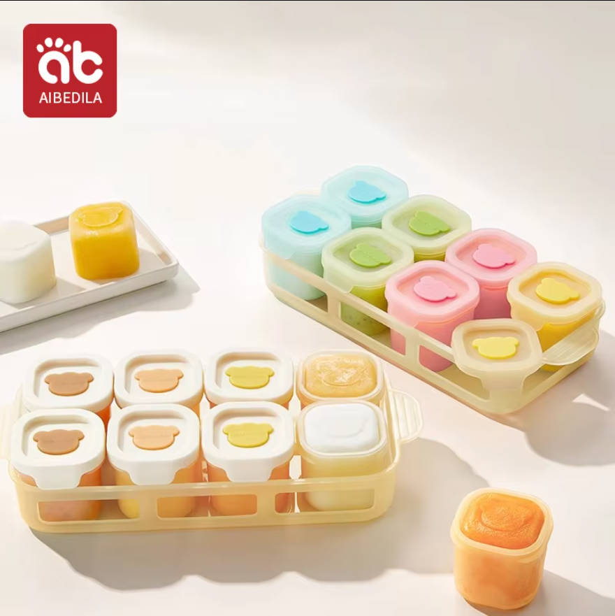Baby Food Glass Jar - AIBEDILA Vassoio Congelatore in Silicone per