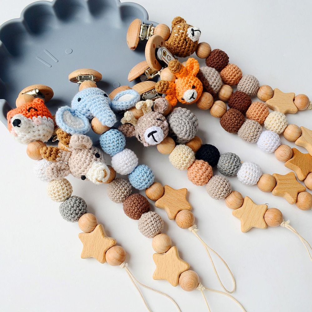 Baby Food Teether - Clip per ciuccio in legno per