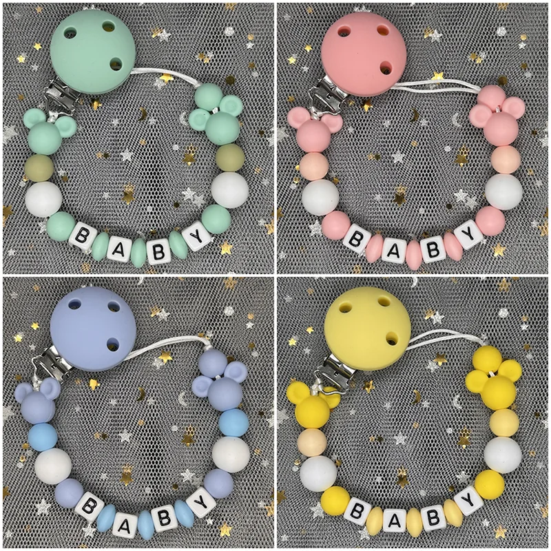 Baby Food Teether - Catenella Portaciuccio Personalizzata con Nome, Clip
