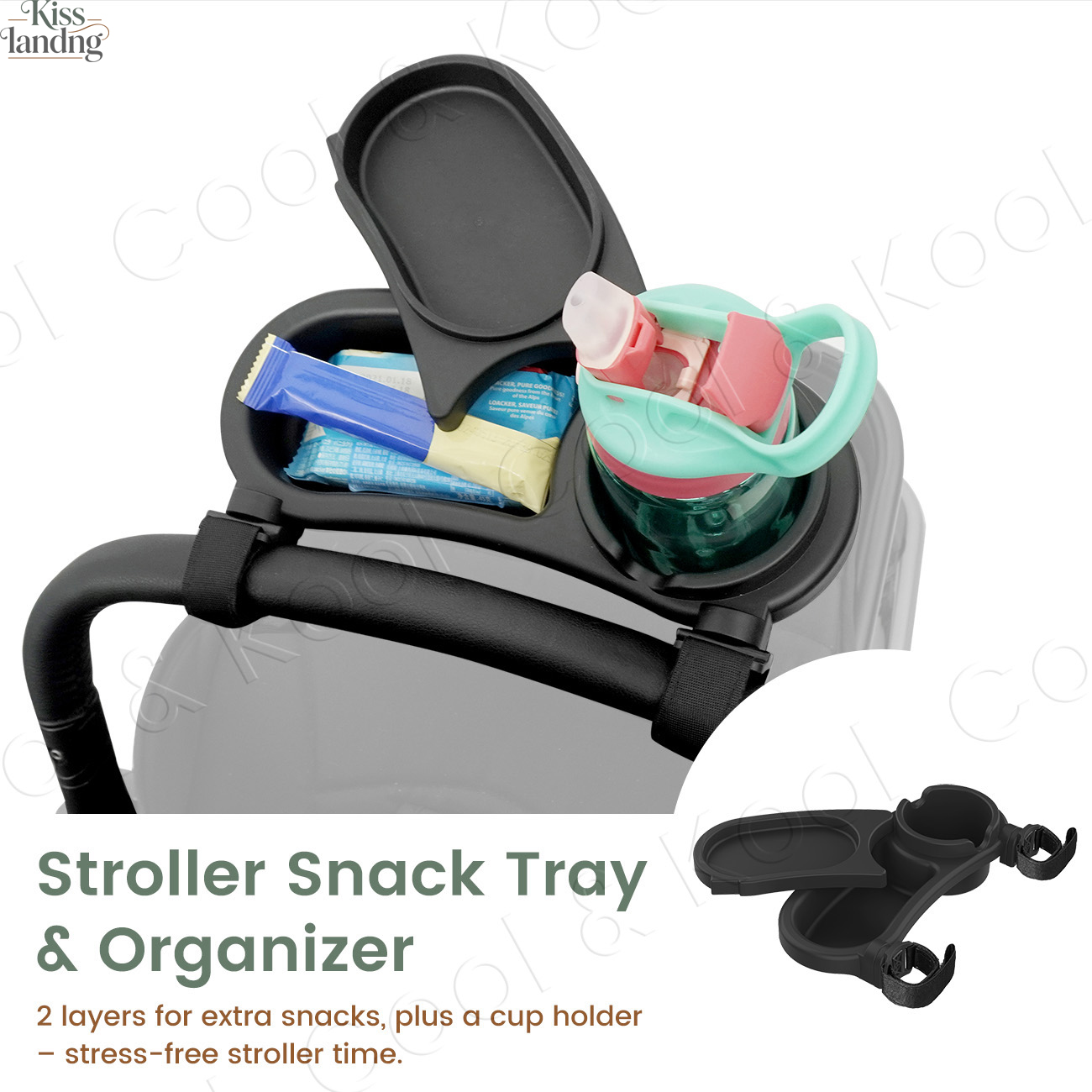 Snack Cup Toddler - Vassoio Universale per Passeggino, Porta Bicchieri