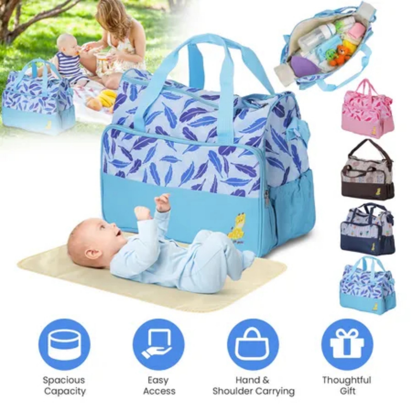 Baby Food For Travelling - Set di 5 borse per pannolini