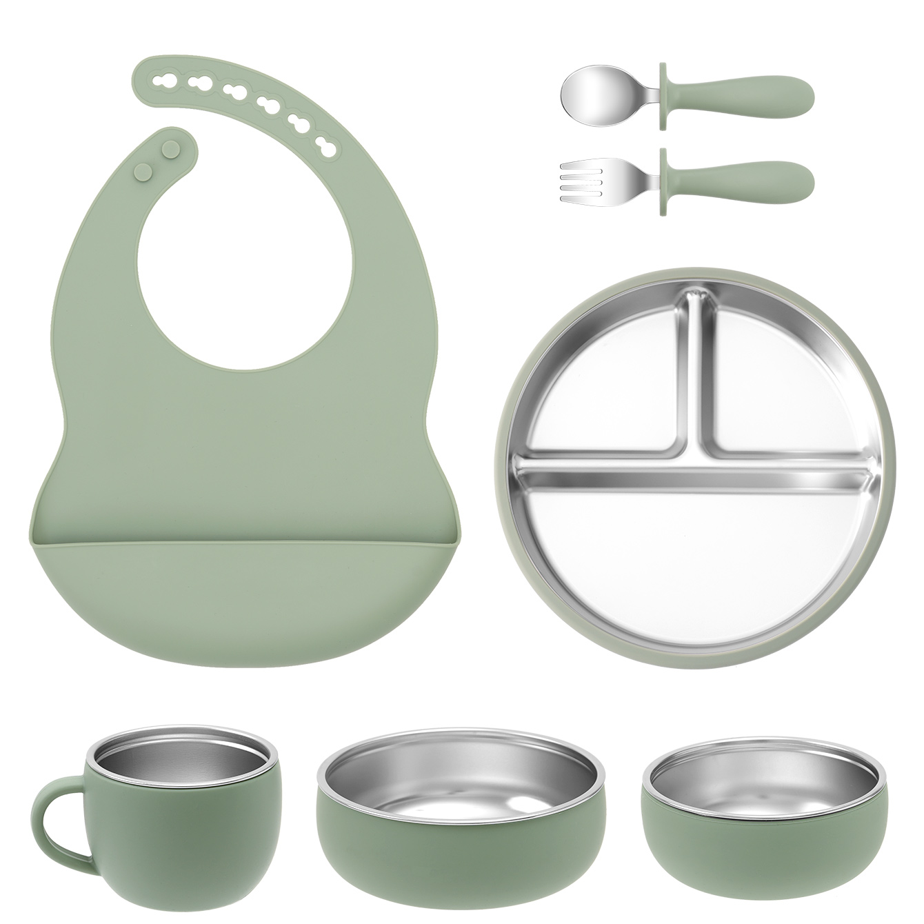 7PCS Piatti staccabili in acci - Baby Food Menu recensione e prezzo